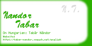 nandor tabar business card