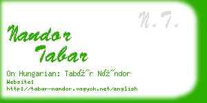 nandor tabar business card
